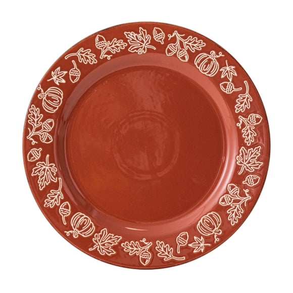 Way to Celebrate Harvest Collection Orange Ceramic Dinner Plate, 11.3 inch, 1 Piece