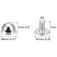 thumbnail image 2 of Unique Bargains 8x5mm Screw Back Rivets Solid Round Head Leather Studs Silver Tone 20 Pack, 2 of 5