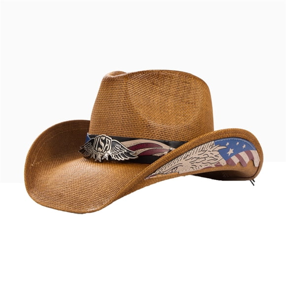 USA American Flag Cowboy Hat For Men Women Looks Vintage Hat cowboy hat cowboys gifts for women Brown