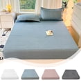 thumbnail image 1 of Polyester Fitted Sheet Black Polyester Fitted Bed Sheet Checkered Solid Color Washable Easy Care Flat Sheet for Mattress(1-Piece) Rkxzt, 1 of 8