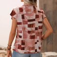thumbnail image 4 of Économies d'Été en Liquidation! PEZHADA Hauts pour Femmes, Hauts de Sortie pour Femmes, Hauts Grande Taille pour Femmes, T-Shirt Ample à Manches Courtes Imprimé Col Rond Rouge TG, 4 of 6