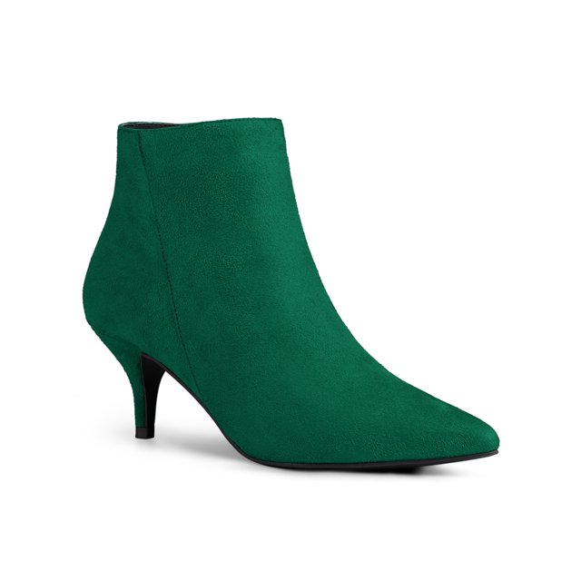 Unique Bargains Women's Pointed Toe Zip Stiletto Ankle Boots