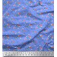 thumbnail image 1 of Soimoi Blue Poly Georgette Fabric Text & Butterfly Print Sewing Fabric Yard 42 Inch Wide, 1 of 5