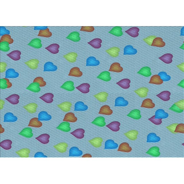 Ahgly Company Machine Washable Indoor Rectangle Transitional Medium Turquoise Green Area Rugs, 7' x 9'