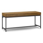 Simpli Home Banting 72"W Solid Wood Computer Desk in Medium Saddle Brown