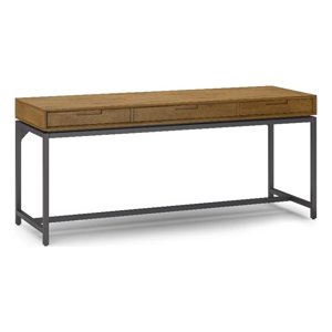 Simpli Home Banting 72"W Bureau d'ordinateur en bois massif en Brown moyen