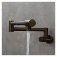 thumbnail image 1 of Brass Chrome Kitchen Faucet Dual Handle Kitchen Tap Wall Mounted Folding Double Handle Single Cold Water Tap ,bar Laundry RV Farmhouse, 1 of 5