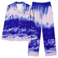 thumbnail image 1 of MeetoTime Pyjama d'Automne pour Femme, Ensemble 2 Pcs, Haut à Manches Longues Boutonné et Pantalon, Tenue de Nuit, 1 of 7
