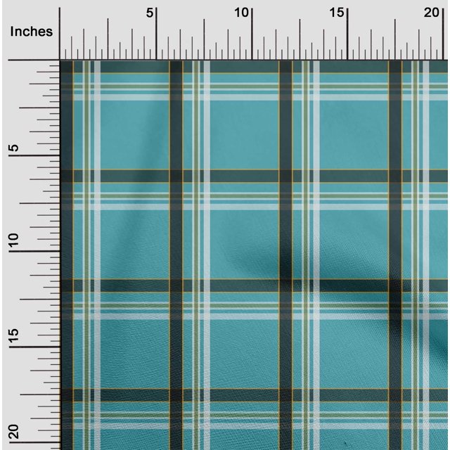 oneOone Silk Tabby Fabric Madras Check Print Fabric By Yard 42 Inch Wide
