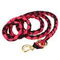 thumbnail image 2 of Graflsoa Durable Braided PP Rope with Solid Brass Hook for Horse Training, Red & Black, 2m Length, 2 of 6