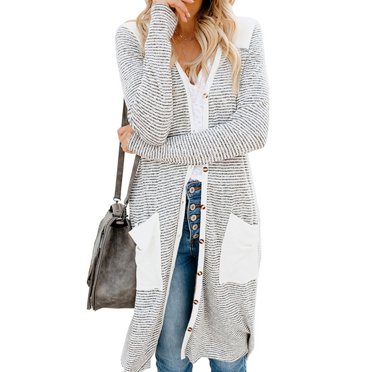 Drppepioner Cardigan Manteau Décontracté pour Femmes à Manches Longues, Mi-Long, Imprimé, Style de Rue