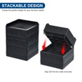 thumbnail image 4 of Unique Bargains 4.3Inch Furniture Risers Square Bed Lifters Adjustable Stackable Couch Riser, Black 4 Pack, 4 of 7