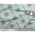 thumbnail image 3 of Soimoi Green Rayon Fabric Floral Wreath Geometric Printed Fabric 1 Yard 58 Inch Wide, 3 of 5