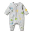 thumbnail image 1 of Wilson+Frenchy Organic Terry Growsuit - Bluebell (3-6 Months), 1 of 4
