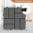 thumbnail image 3 of Costway 36 PCS Interlocking Deck Tiles 12" x 12" Waterproof All Weather Flooring Covering Grey, 3 of 9