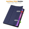 thumbnail image 4 of DWaybox Étui pour Lenovo Idea Tab Plus 12,1 Pouces Modèle 2025, Étui de Protection Antichoc avec Béquille, Fente pour Stylet Intégrée et Réveil/sommeil Automatique, Étui Folio Mat en TPU Intelligent - Bleu Foncé, 4 of 4