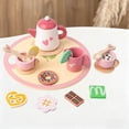 thumbnail image 1 of Simulated Tea Set For Pretend Play Wooden Afternoons Tea Toy With Tray Pastels Style Social Interaction Set Household accessories, 1 of 7