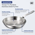 thumbnail image 3 of Tramontina Tempo Tri-Ply Base Stainless Steel 12-Inch Large Frying Pan, Induction-Ready Skillet, Oven-Safe, Dishwasher-Safe, 3 of 6