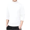 thumbnail image 1 of Jalioing Long Sleeve Mock Neck Shirt for Men Fall Casual Solid Color Pullover Tee Soft Basic Undershirts Tops, 1 of 5