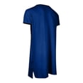 thumbnail image 5 of Chemise de Nuit Texturée en Coton pour Hommes, Robe de Nuit à Manches Courtes, Longue Robe, Blouse à Col en V, Haut de Pyjama, Coupe Ample et Décontractée, Confort, Chemise de Nuit Décontractée avec Poches, 5 of 5