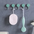 thumbnail image 2 of 5-Pack Adhesive Wall Hooks, No-Drill Damage-Free Installation, Strong Adhesive 360 Rotation, for Bathroom Kitchen, Hanging Towels Utensils, Plastic Material, Space-Saving Organizer, 2 of 6