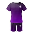 thumbnail image 2 of Liyamei Men's Summer Tracksuit Plus Size Short Sleeve O Neck Athletic Suit Casual Color Block Drawstring Waist Tracksuit Set, 2 of 4