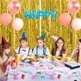 thumbnail image 2 of 1pcs Set 9.8ft Gold Aluminium Foil For Birthday Party Photo Backdrop Fringe Curtain Tinsel Curtain Backdrop Streamers Party 1pcs Set 9.8ft Gold Aluminium Foil Photo Backdrop For Birthday Party Stream, 2 of 7