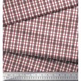 thumbnail image 2 of Soimoi Red Viscose Chiffon Fabric Window Pane Check Decor Fabric Printed Yard 42 Inch Wide, 2 of 3