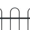 thumbnail image 2 of vidaXL Garden Fence with Hoop Top Steel 17x1.2 m Black, 2 of 4