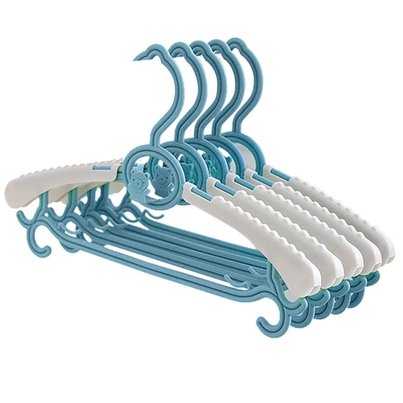 5 Pcs Baby Clothes Hangers Anti-slip Cartoon Bear Decor Retractable High Tenacity Anti-deformed Dry Clothes Contrast Color Wet Clothes Kids Clothes Racks Wardrobe Supplies