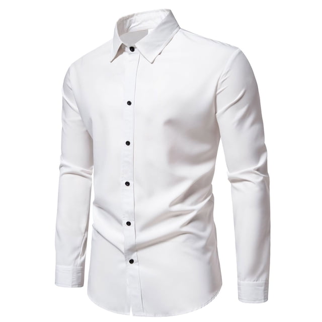 Chemise à Manches Longues pour Hommes, Mode Décontractée, Col Rabattu, Boutons, Chemise Blouse à Manches Longues pour Hommes