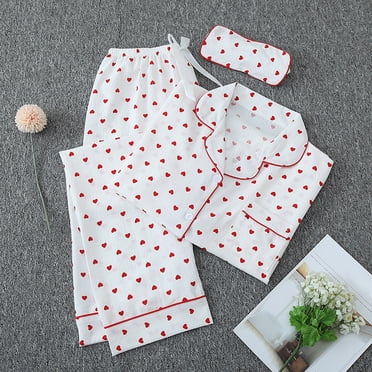 Weiqiqre Pajamas for Women Button Down 2 Piece Shorts Set Ruffle Notch Collar Sleepwear