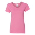thumbnail image 1 of Gildan Ladies Heavy Cotton V-Neck T-Shirt, L, Azalea, 1 of 1