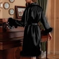 thumbnail image 4 of Tawop Peignoir Femme Pyjama en Soie Femme Peignoir Robe Décontractée Chemises de Nuit pour Femmes Noir TTG, 4 of 4