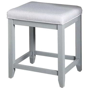 Crosley Furniture Vista Tabouret de Coiffeuse en Bois et Lin en Dove Gris/crème