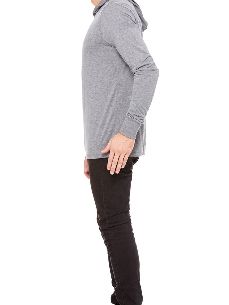 Gravity Threads Men's Long Sleeve Hoodie Shirt, Grey 2XL