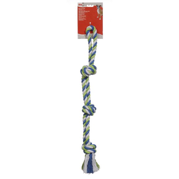 Dogit Jouet en Corde à Nœuds pour Chien, Jouet à Tirer à Boucle à 3 Nœuds Multicolore, 71 cm (28 Po)