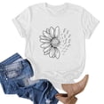 thumbnail image 4 of T-Shirt d'Été Tournesol pour Femmes Grande Taille Blouse Ample Manches Courtes Graphique Décontractée Polyester, 4 of 4