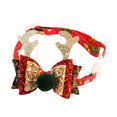 thumbnail image 1 of Collier pour Animaux de Compagnie Réglable à Libération Rapide Motif Exquis Effet Visuel Brillant Résistant aux Morsures Déguisement Collier de Chat de Noël avec Mini Cloche Fournitures pour Animaux de Compagnie, 1 of 10