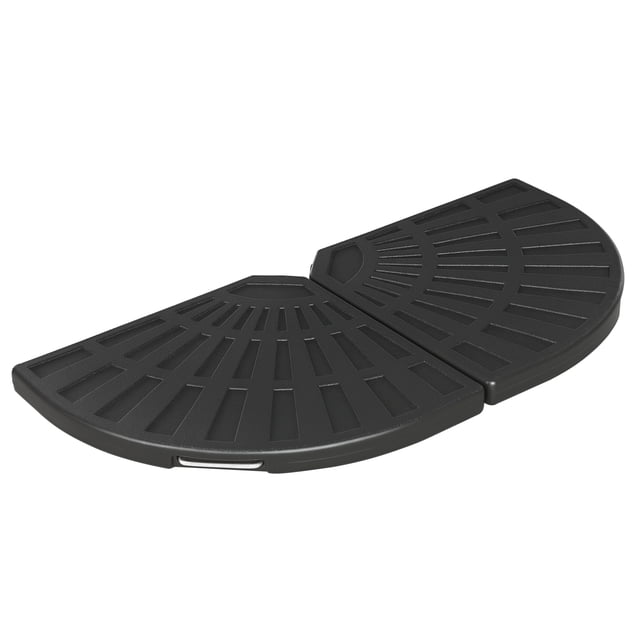 Outsunny Poids de Parasol en 2 Pcs, Poids de Base de Parasol avec Poignée en Noir, Conçus pour les parasols Déportés. Faits de Plastique PE durable avec Intérieur en Ciment, Présentant une surface Texturée Semi-Circulaire et des Poignées Intégrées pour une Portabilité Facile. Idéal pour la Stabilité du Parasol de patio et l'Utilisation Extérieure.