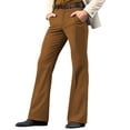 thumbnail image 1 of Mens Work Pants Men's Fashion Casual Flared Trousers Button Pocket Solid Color Pants Coffee XXXL, 1 of 2
