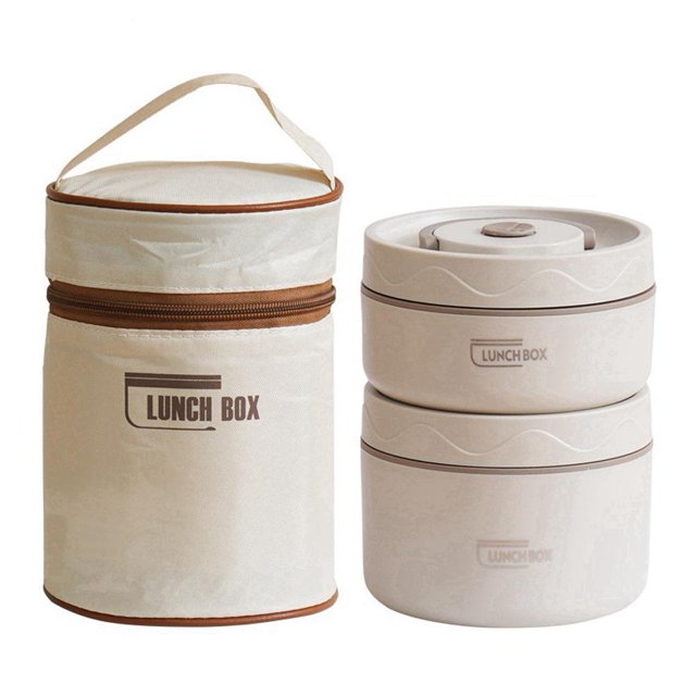 RYGRZJ Round Portable Insulated Lunch Box Thermal Bag for Lunch Picnic Food Storage!