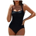 thumbnail image 1 of Yammkia Maillots de Bain pour Femmes 2026 Contrôle du Ventre Maillot de Bain une Pièce pour Femme Maillot de Bain Modeste Contrôle du Ventre Robe de Bain à devant Torsadé Maillot de Bain 2026 (Noir, TG), 1 of 9