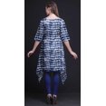 thumbnail image 2 of Bimba Kurti Asymétrique Imprimée Shibori à Vague Bleue pour Femmes, Robe d'Été Indienne Tunique, XX-Grand, 2 of 6