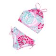 thumbnail image 3 of Faithtur 2Pcs Children Summer Swimwear, Floral Tops + Drawstring Briefs Suit, 3 of 10