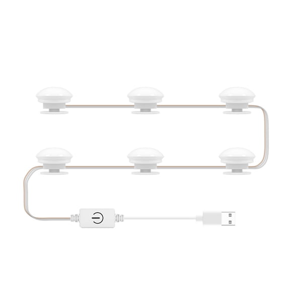 LED Vanity Mirror Light Bulb Mirror Front Light USB Makeup Light Tri-color Dimming Mirror Light Refill Lights