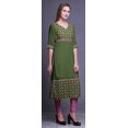 thumbnail image 3 of Bimba Tuniques Droites pour Femmes Kurta Imprimée Tenue d'Été Kurti pour Dames, 3 of 5