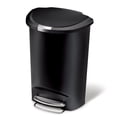 thumbnail image 1 of Simplehuman 50 Liter / 13 Gallon Semi-Round Plastic Step Garbage Bin with Secure Slide Lock Lid, Black, 1 of 8