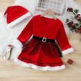 thumbnail image 1 of LSLJS Robe de Noël pour Tout-Petite Fille, Robe à Manches Longues pour Filles avec Coutures, Ensemble Robe et Bandeau pour Enfants, Robes de Jeu pour Filles, 1 of 9