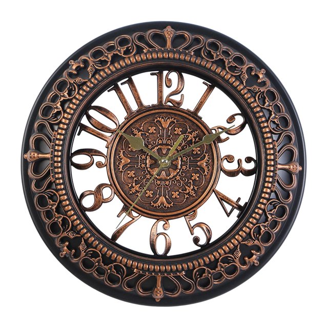 Rongfmy Creative Wall Clocks Non Ticking Hanging Round Clock Battery Operated for Indoor